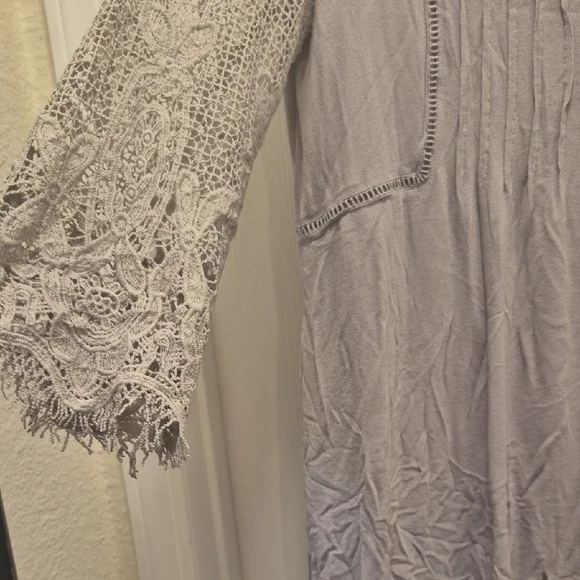 Free People Gray Lace Blouse - Picture 7 of 16